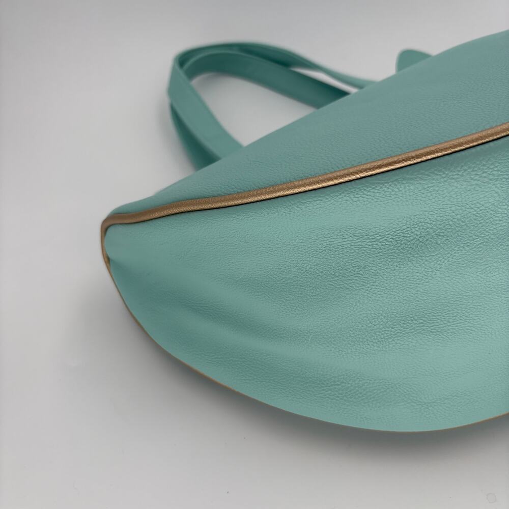Luv Betsey Johnson Mint Green Cat Face Shoulder Tote Bag Glitter Heart - Picture 12 of 15
